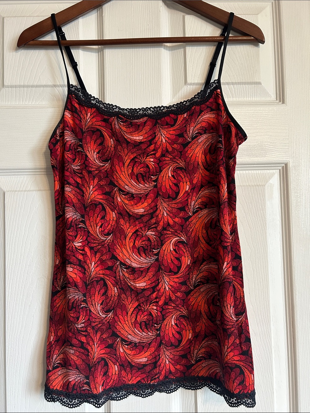 Jockey Pink and Coral Floral Cami with Black Trim